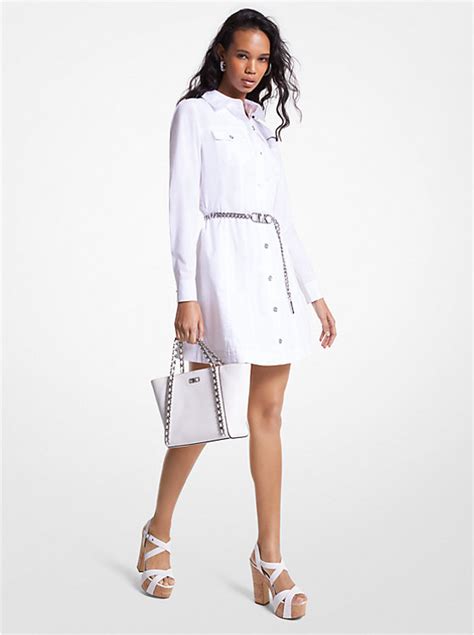 Michael Michael Kors Lace Up Cotton Poplin Tunic 